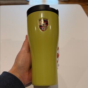 Authentic Porsche Thermal Travel Mug - Cartagena Yellow - Stainless Steel